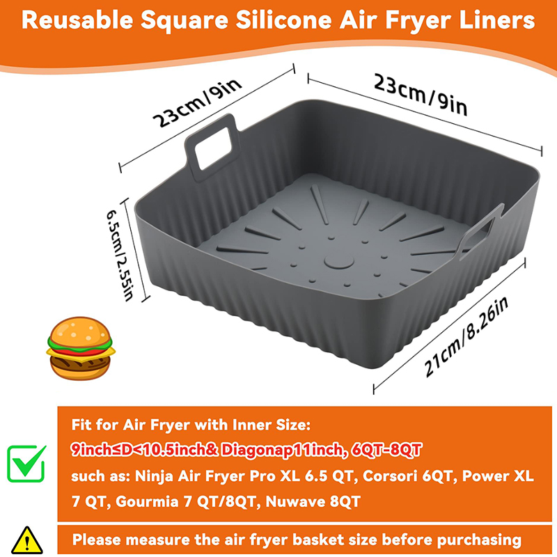 Квадратные большие силиконовые – обзор и цена Air Fryer Silicone Pot Liner