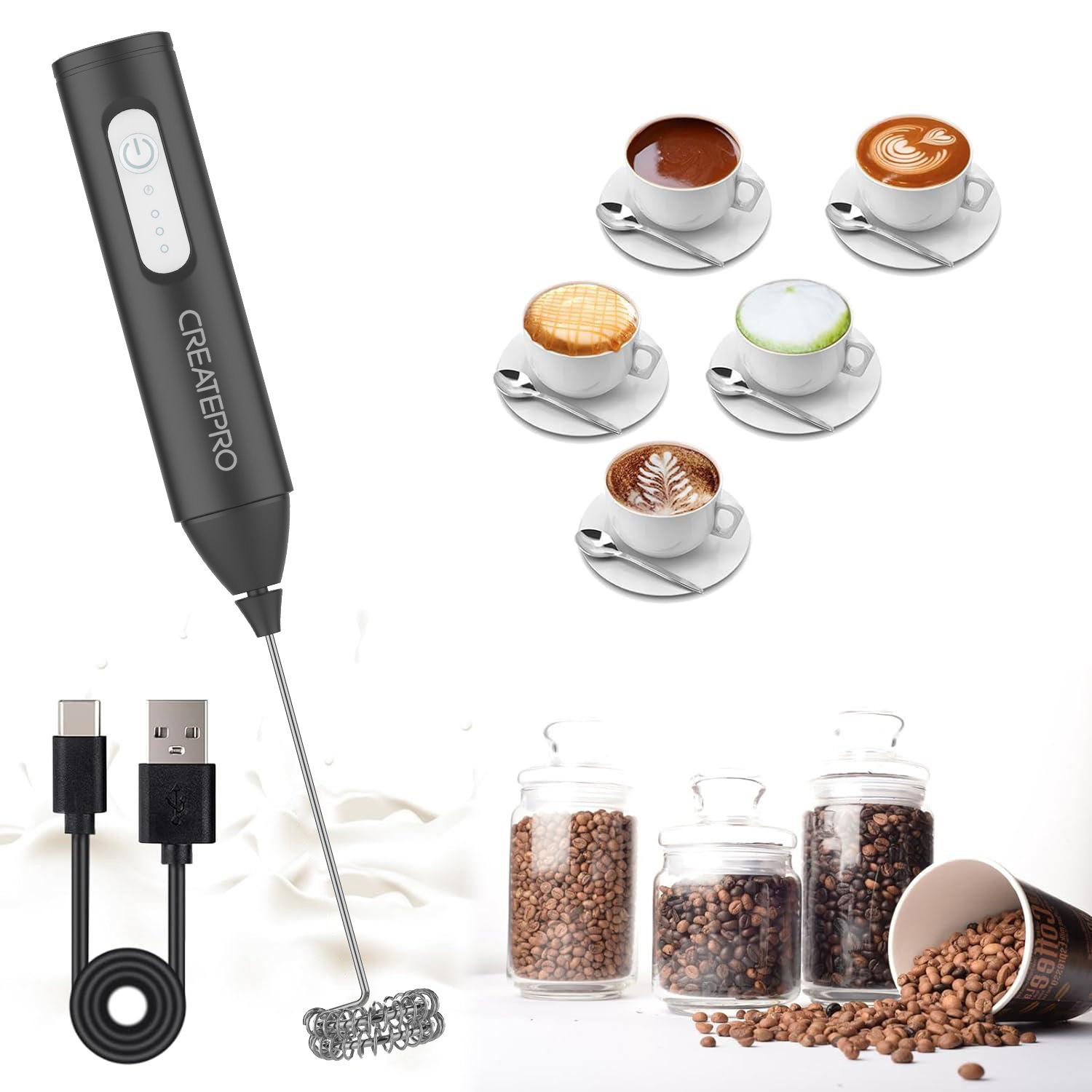 Перезаряжаемый автоматический  – обзор и цена Electric Milk Frother Handheld
