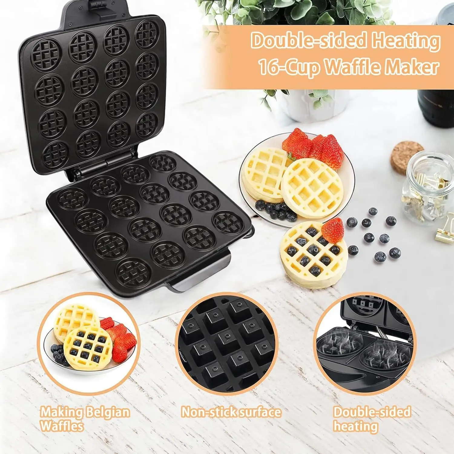 Вафельница на 16 отверстий, бы – обзор и цена Mini Waffle Maker Machine