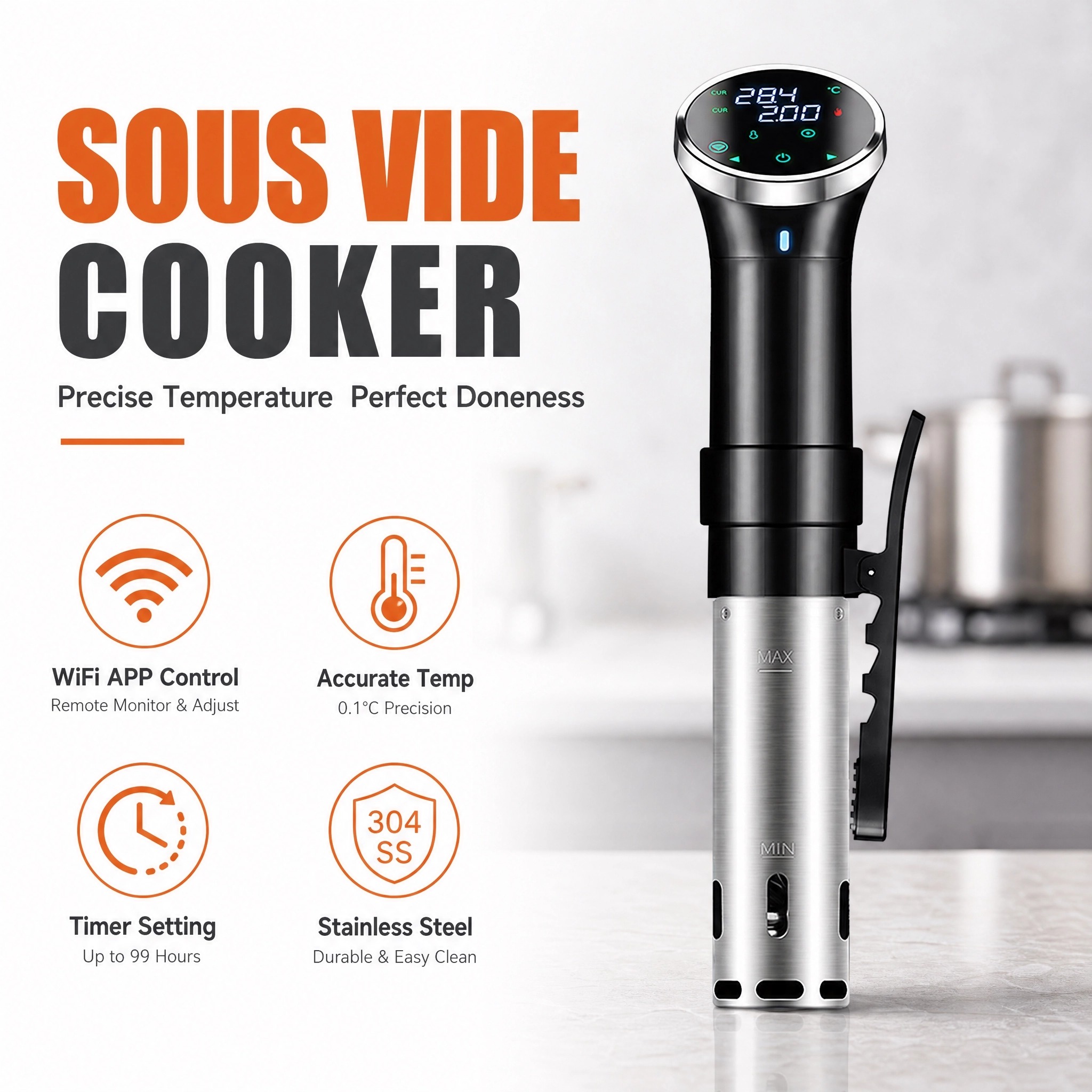 Су-вид-машина с Wi-Fi, цифрова – обзор и цена Digital Sous Vide Precision Cooker