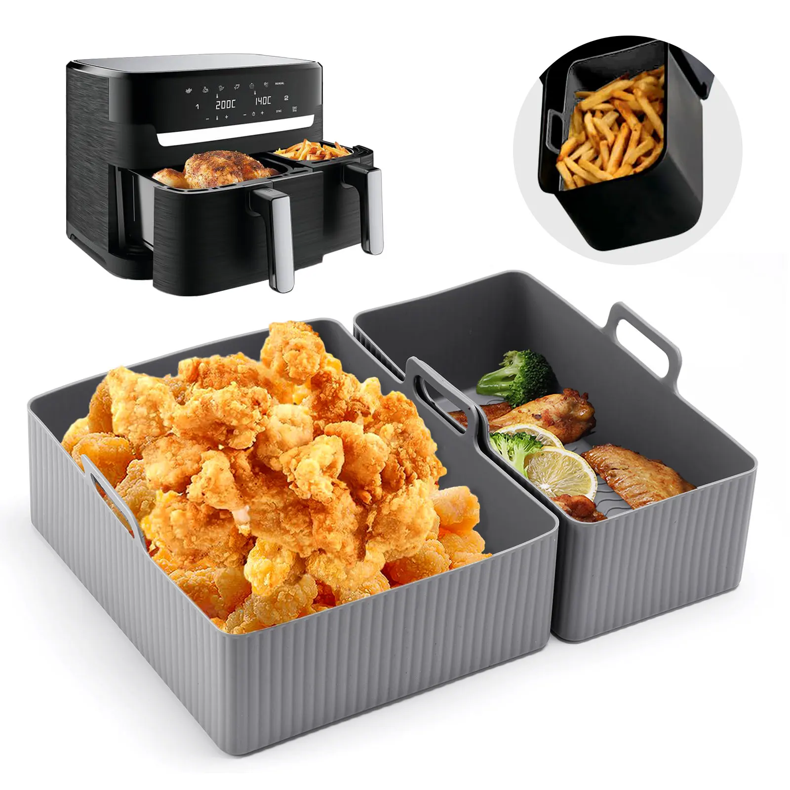 Набор из 2-х силиконовых коври – обзор и цена Air Fryer Silicone Pot Liner